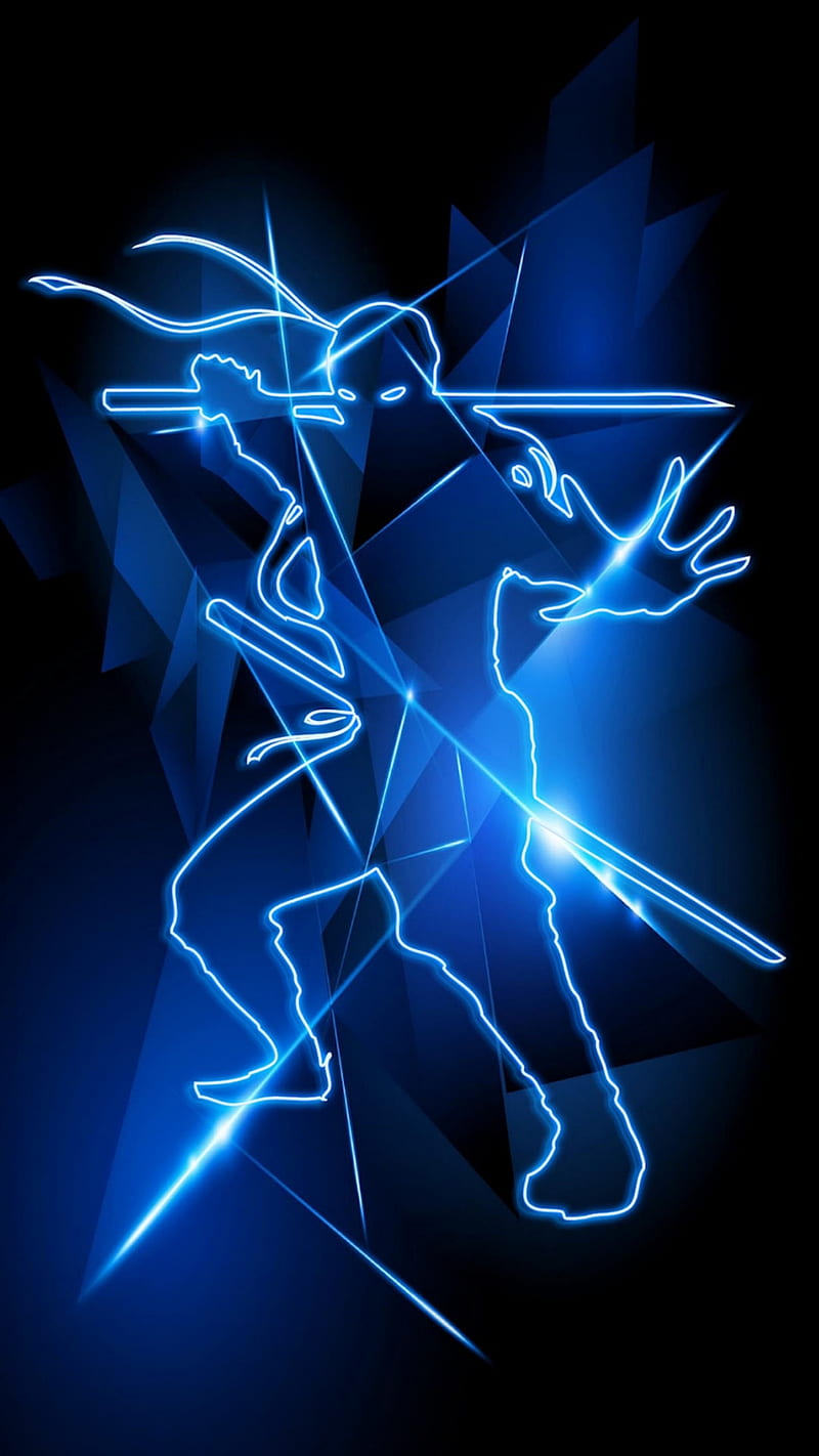 Blue ninja, edge, neon, pranks, color, cube, style, dj, light, lights, HD  phone wallpaper | Peakpx