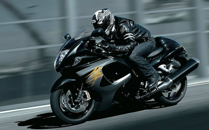 Suzuki Hayabusa, 2016, New Hayabusa, black motorcycle, black Suzuki, sport motorcycles, HD wallpaper