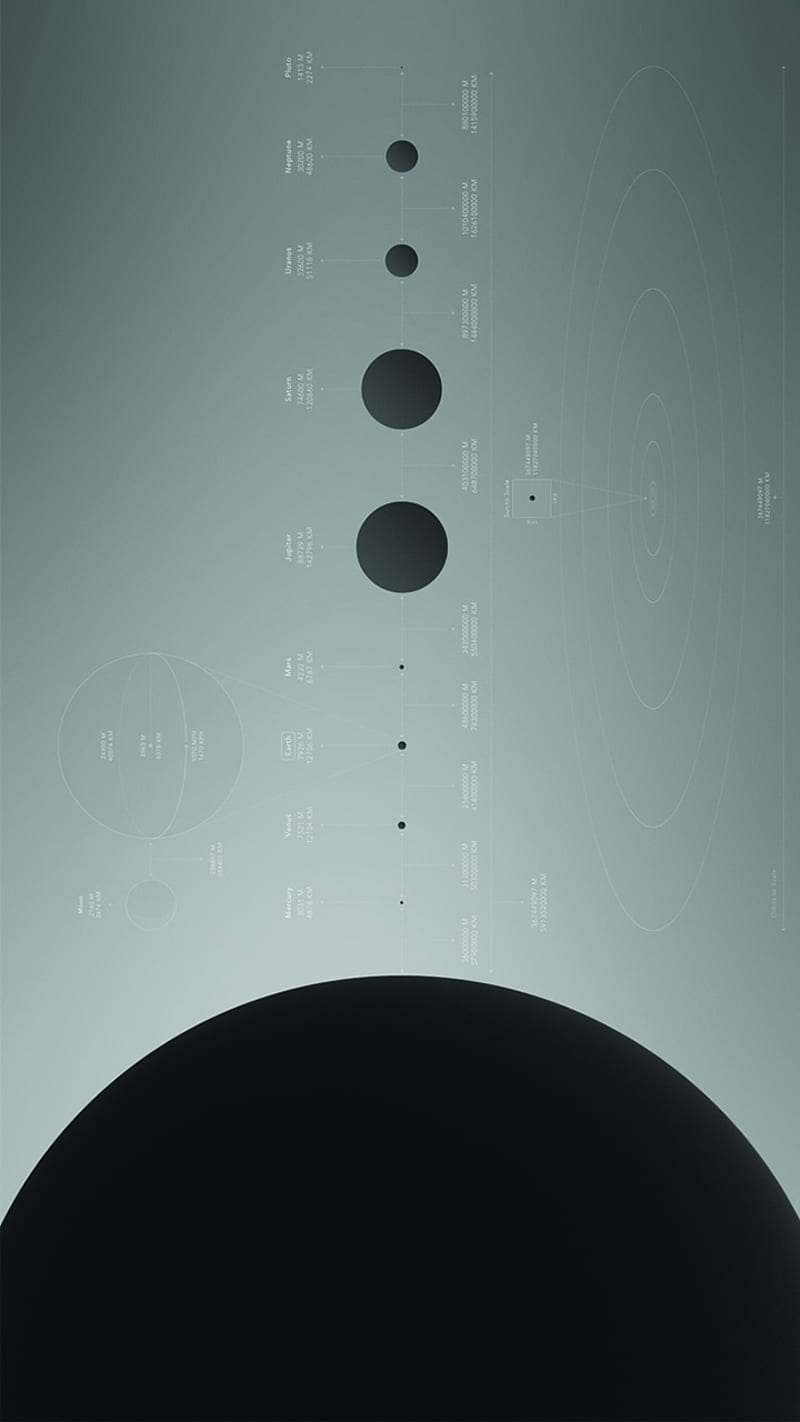 Black Planets, gris, sky, map, spinner, record, player, galaxy, tech, HD phone wallpaper