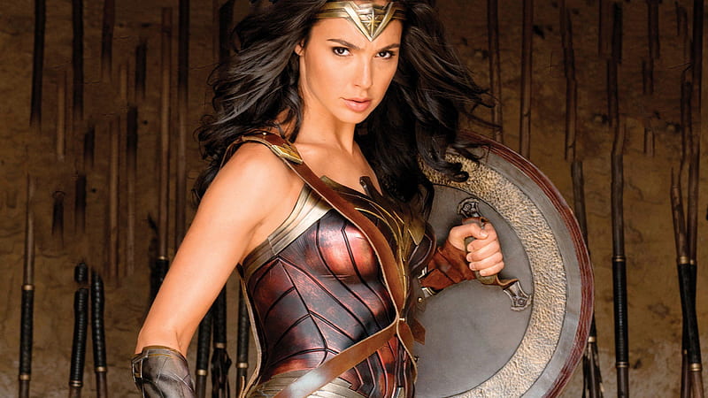 Wonder Woman With Shield, wonder-woman, gal-gadot, shield, movies, HD wallpaper