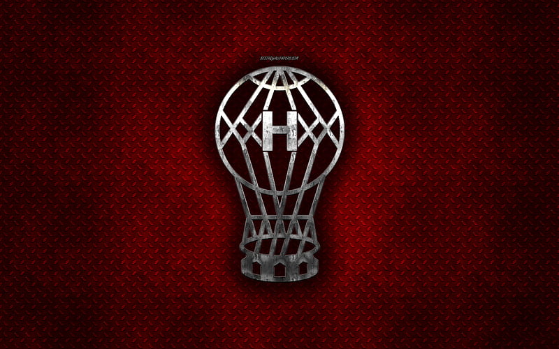 Club Atletico Huracan, Argentine football club, red metal texture, metal logo, emblem, Buenos Aires, Argentina, Argentine Primera Division, Argentine Superleague, creative art, football, HD wallpaper
