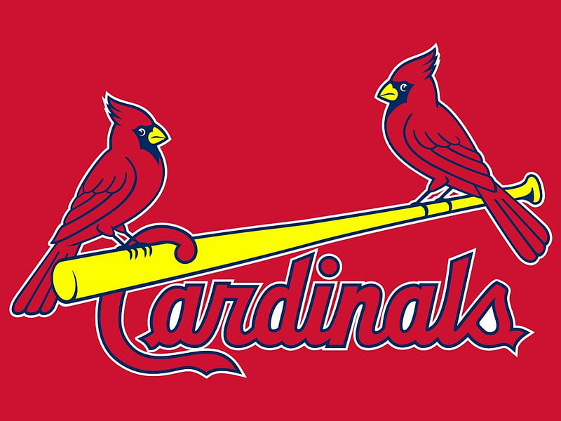 St Louis Cardinals 2 Birds on Bat, cardinals, 2 birds on bat, st louis, baseball, HD wallpaper
