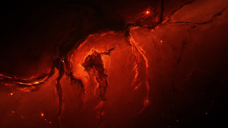 Fire Red Nebula Space Art Universe , nebula, digital-universe, space, artist, artwork, digital-art, HD wallpaper