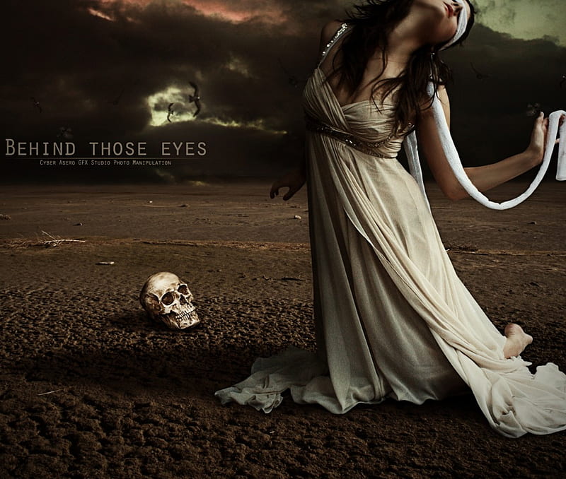 Behind those Eyes, fantasy, lady, eyes, blindfolded, HD wallpaper | Peakpx