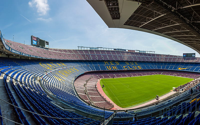 Camp Nou, Barcelona, Spain, FCB football stadium, sports arena, FC Barcelona, HD wallpaper