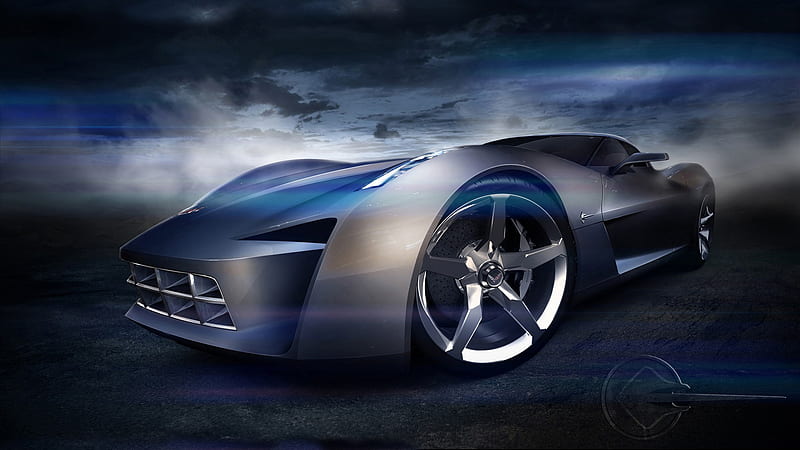 phantom design corvette, race, motor, car, high speed, nfs, HD wallpaper