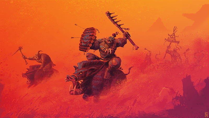 total war: warhammer ii, strategy games, orcs, concept art, Games, HD wallpaper