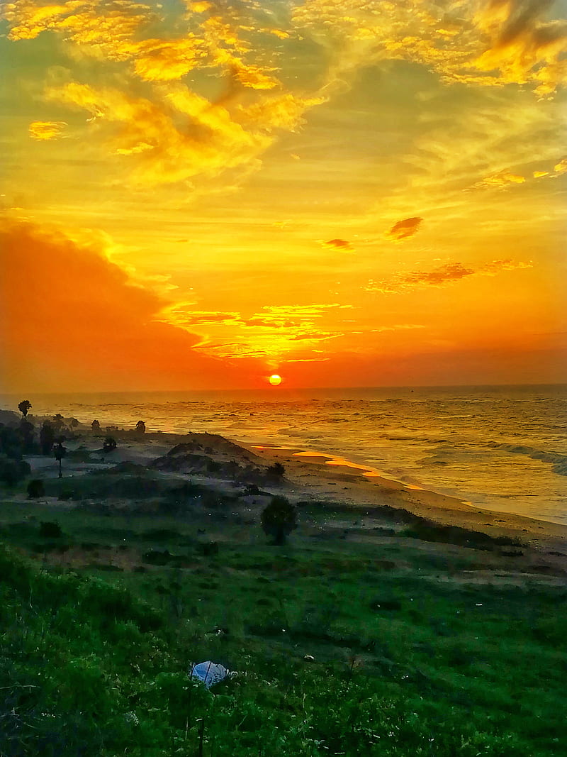 Sunrise, beach, earth, landscape, sky, ultra, HD phone wallpaper | Peakpx