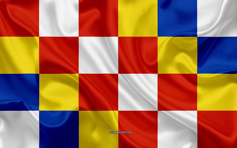 Flag of Antwerp silk flag, Belgian province, silk texture, Antwerp flag, Belgium, Antwerp, Provinces of Belgium, HD wallpaper