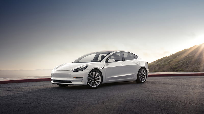 Tesla Model 3, 2017 cars, white Model 3, electric cars, Tesla, HD wallpaper