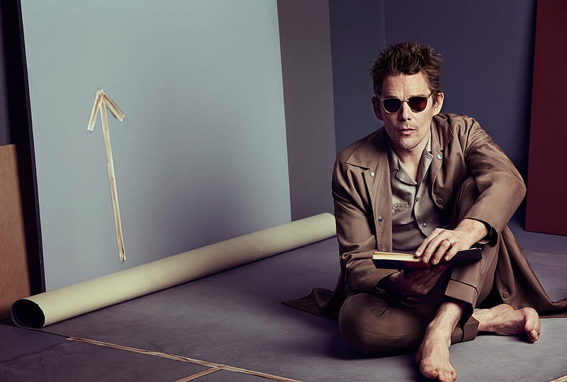 actor, glasses, california style, 2015, costume, writer, ethan hawke, book, HD wallpaper