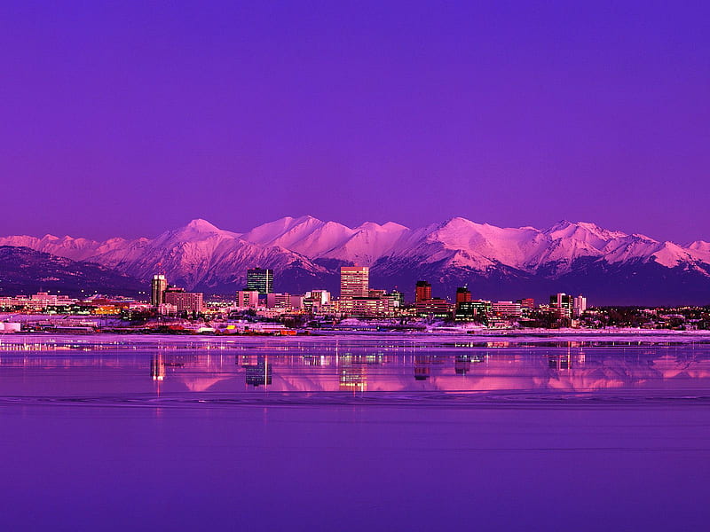 Anchorage-Skyline, cool, HD wallpaper