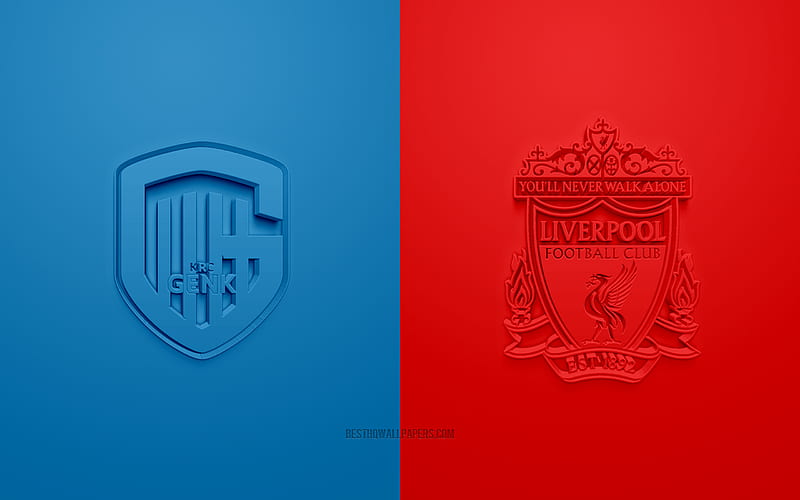 Genk vs Liverpool FC, Champions League, 2019, promo, football match, Group E, UEFA, Europe, KRC Genk, Liverpool FC, 3d art, 3d logo, HD wallpaper