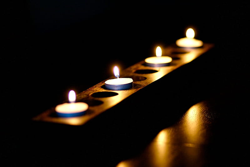 Candles, , lovely, simply, black, abstract, lights, still life, graphy, four, dark, night, HD wallpaper