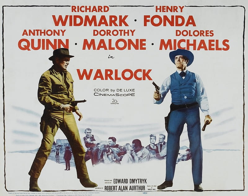 Classic Movies - Warlock (1959), Classic Movies, Anthony Quinn, Richard Widmark, Henry Fonda, Warlock, Westerns, Dorothy Malone, HD wallpaper