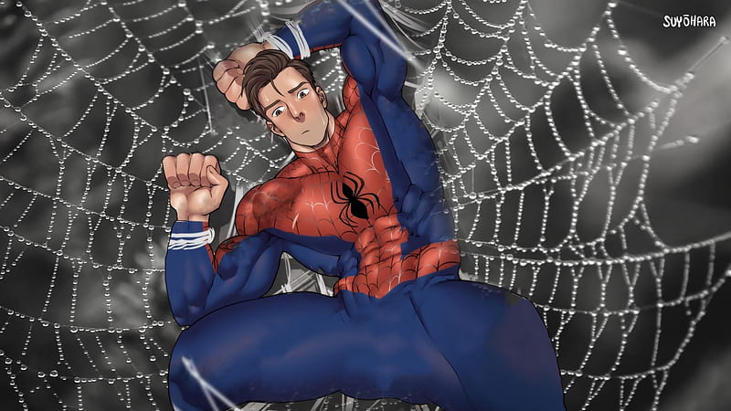 Spiderman, marvel comics, peter parker, web, suyohara, HD wallpaper