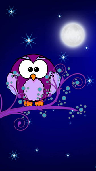 cute purple owl wallpaper