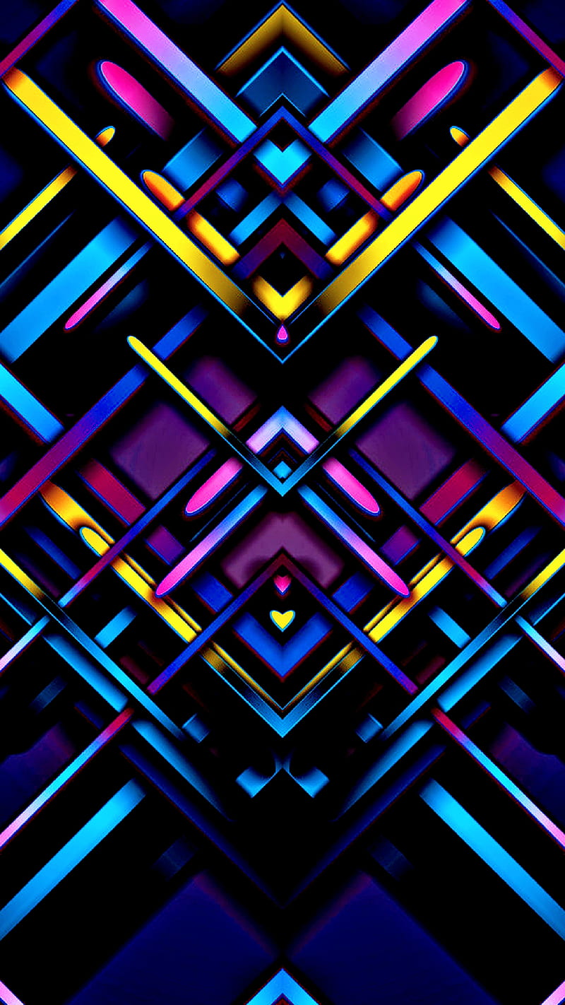 K Free Download Material Design Abstract Amoled Black Digital Geometric Lines