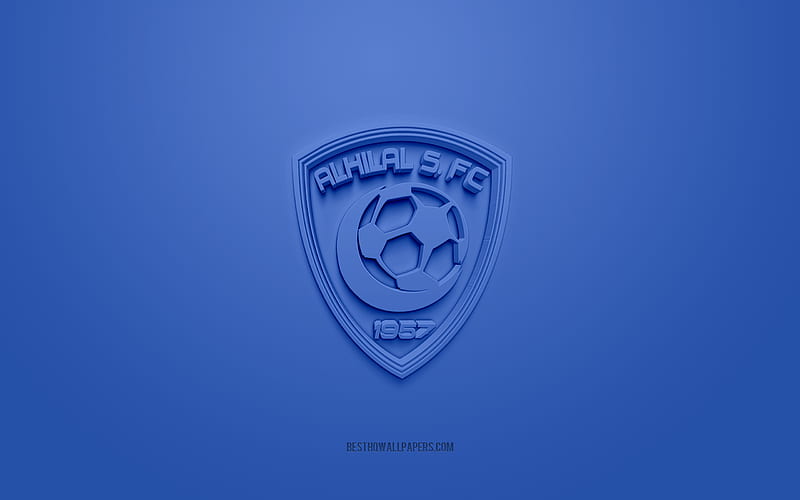 Al Hilal SFC, saudi arabia, 3d, al-hilal, al hilal, logo, football, HD wallpaper