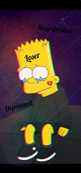 Download Sad Bart Simpsons Alone Wallpaper