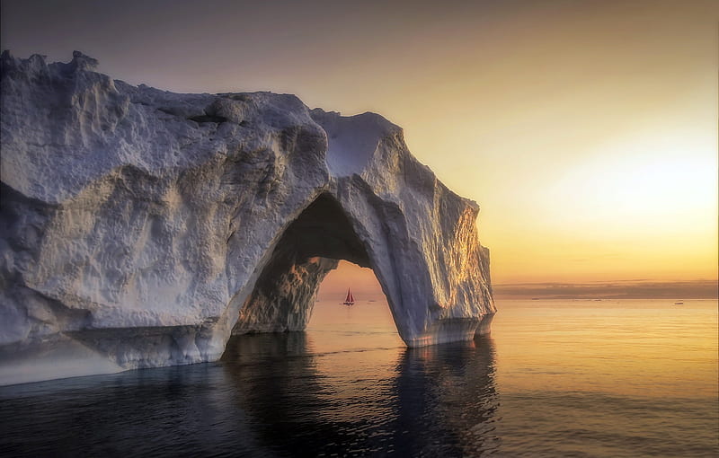 graphy, Landscape, Arch, Arctic, Greenland, Ice, Iceberg, Sailing, HD wallpaper
