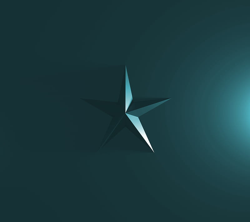 Simple Star, blue, clean, cool, crisp, desenho, green pentagram, HD wallpaper