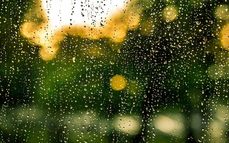 rain on the window, drops on the glass, sadness concepts, water on the window, drops of water, HD wallpaper