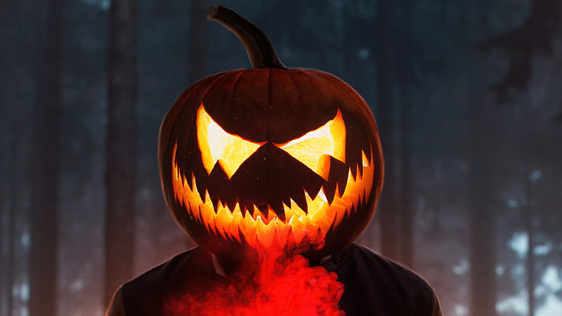 Halloween Glowing Mask Boy , halloween, mask, artist, artwork, digital-art, HD wallpaper