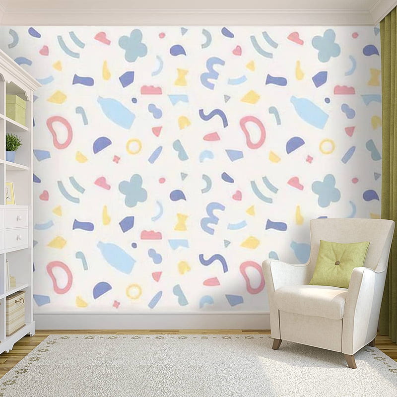 Self Adhesive PVC A in which Cute and Simple Shapes are Arranged in Small  Pieces Simple