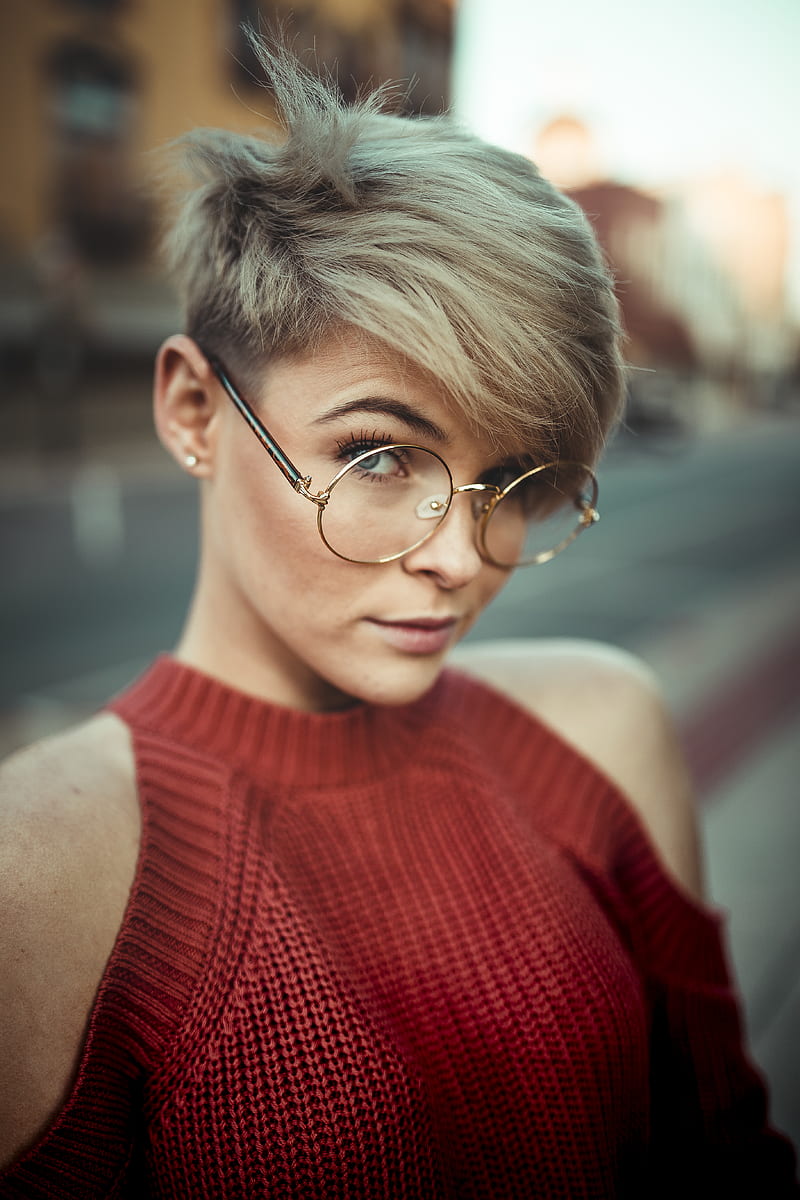 woman wearing round eyeglasses, HD phone wallpaper