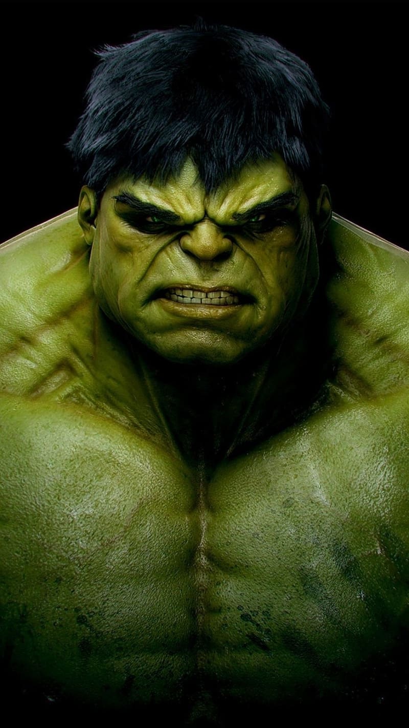 Hulk, Face Potrait, avengers, marvel, superhero, HD phone wallpaper
