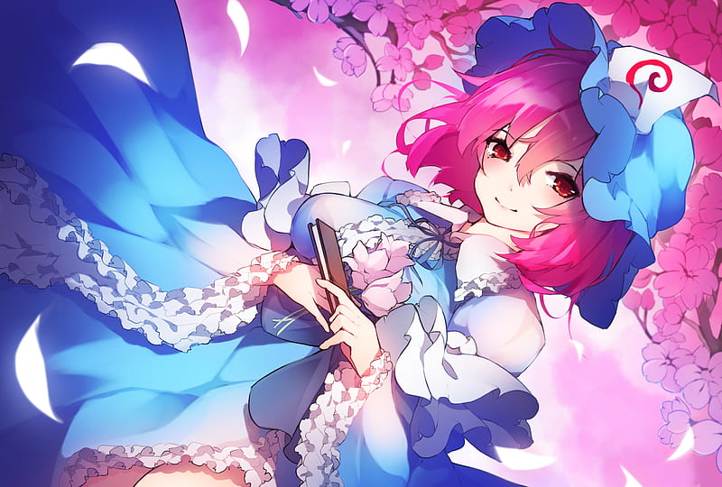 Anime, Touhou, Girl, Pink Hair, Yuyuko Saigyouji, HD wallpaper