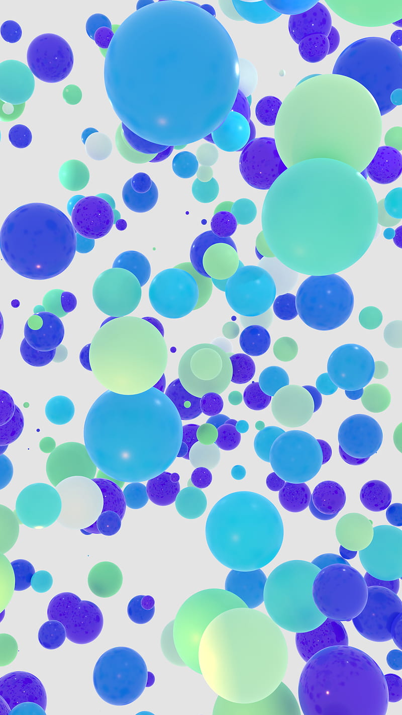 Orbes de colores, azul, verde, morado, cian, menta, 3d, bolas, esferas,  resumen, Fondo de pantalla de teléfono HD | Peakpx
