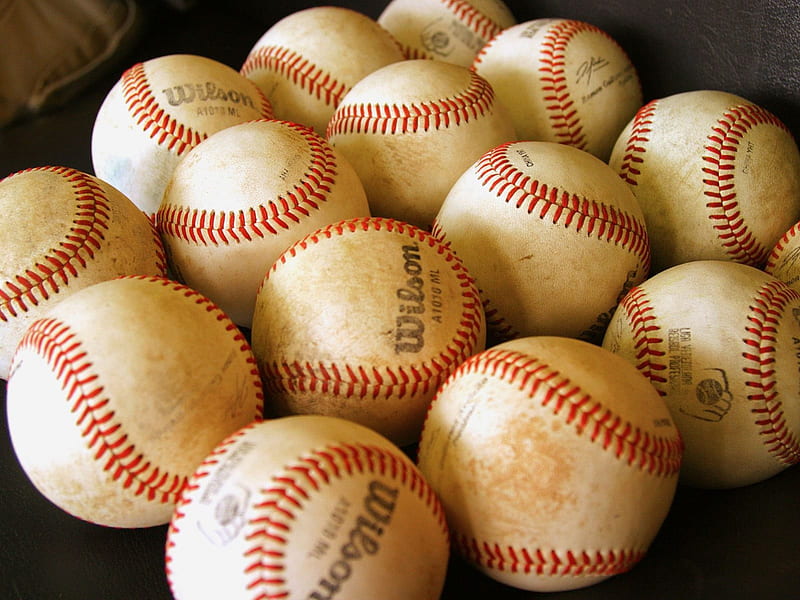 Bolas de baseball, campo, jogo, bolas, esporte, baseball, HD wallpaper