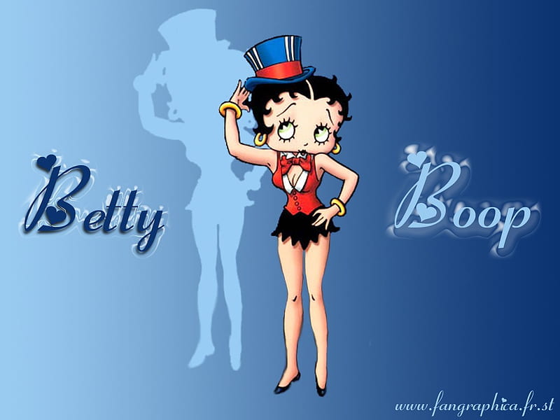 Betty Boop, cartoon, blue, betty, HD wallpaper