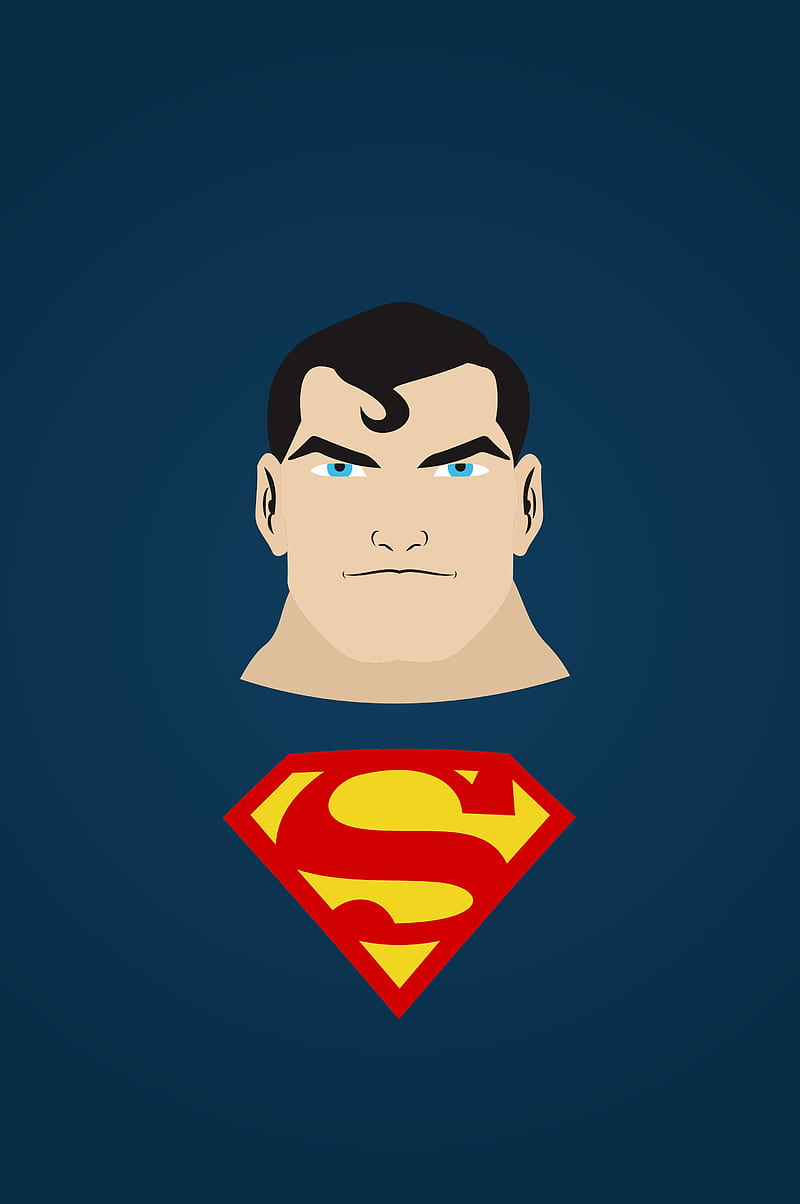 Superman Simple, blue, dc, dc hero, hero, superman face, HD phone wallpaper  | Peakpx