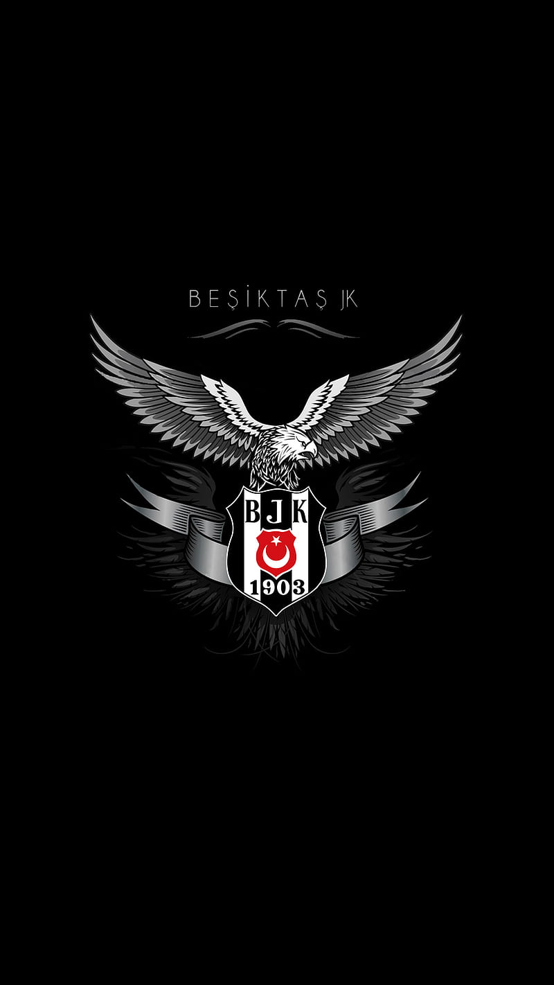 Besiktas JK - BJK, besiktas, white, bjk, black, eagle, kartal, black, turkey, HD phone wallpaper