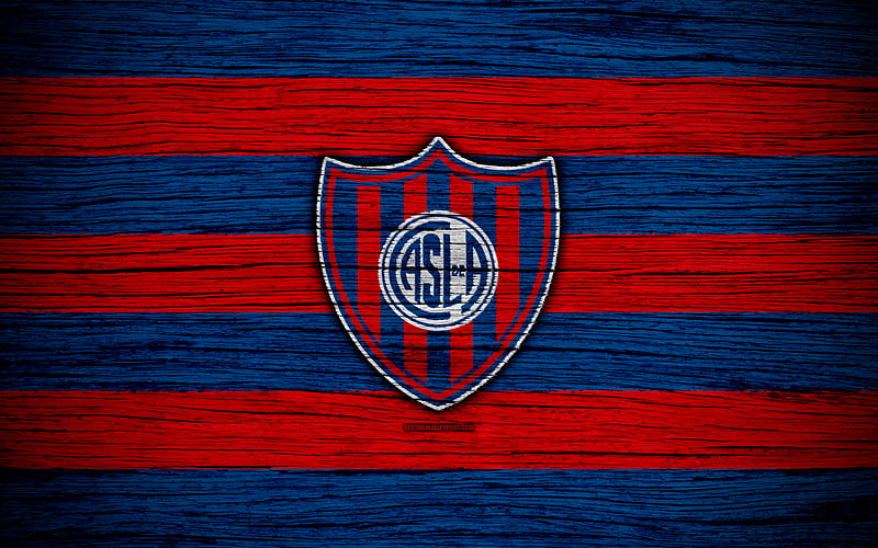 San Lorenzo de Almagro, Argentine football club material design, red blue  abstraction, HD wallpaper