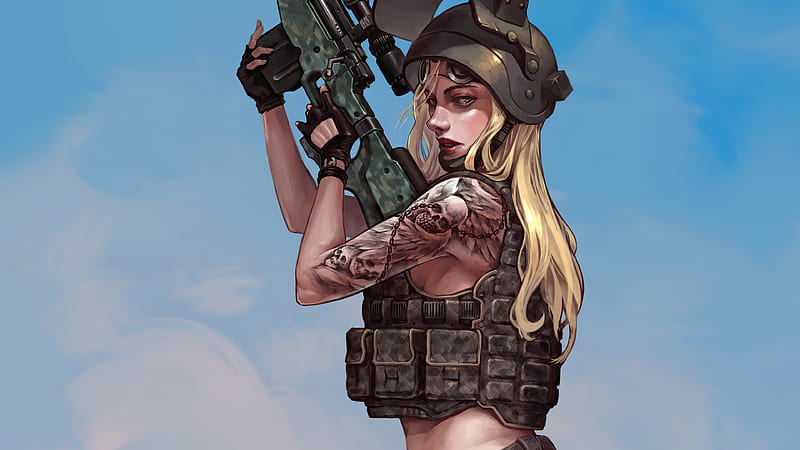 Pubg Tattoo Girl, pubg, ps-games, playerunknowns-battlegrounds, games, artstation, HD wallpaper