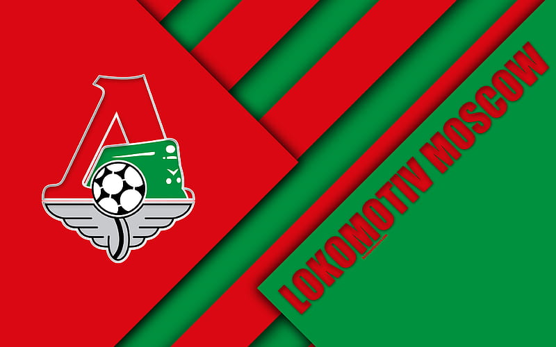FC Lokomotiv Moscow material design, green red abstraction, logo, Russian football club, Moscow, Russia, football, Russian Premier League, Loko, HD wallpaper