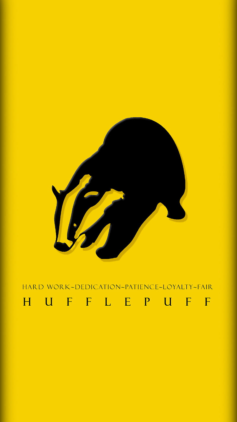 House Hufflepuff, badger, black, cedric, fair, harry potter, hogwarts, hufflepuff, loyal, magic, yellow, HD phone wallpaper
