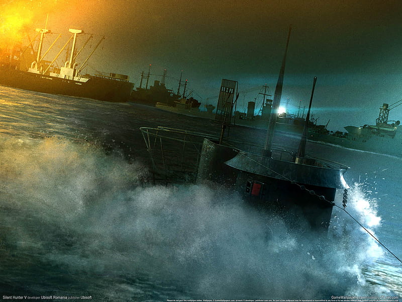 Battle of the Atlantic, ship, ocean, video game, silent hunter, adventure, sea, HD wallpaper