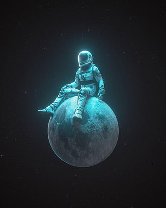 Astronaut on the Moon, space, HD phone wallpaper
