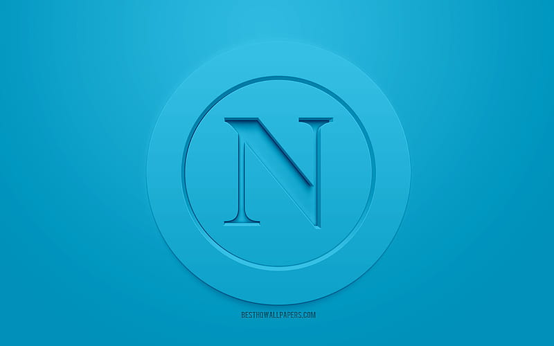 SSC Napoli, creative 3D logo, blue background, 3d emblem, Italian football club, Serie A, Naples, Italy, 3d art, football, stylish 3d logo, Napoli FC, HD wallpaper