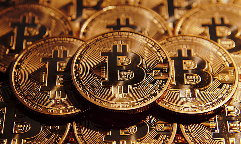 Bitcoin, bit, coin, copper, dinero, HD wallpaper