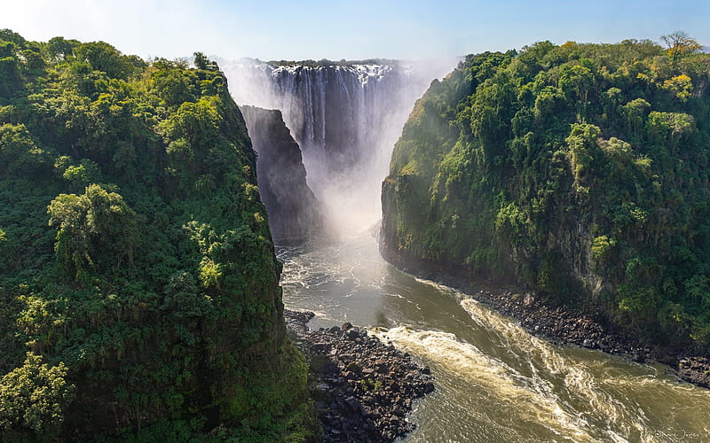 Victoria Falls, waterfall, Africa, landscape, HD wallpaper