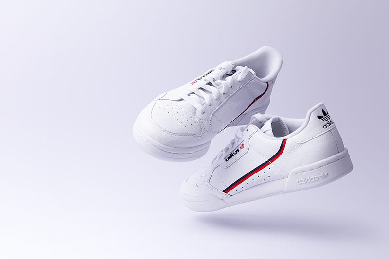 white adidas low-top sneakers, HD wallpaper