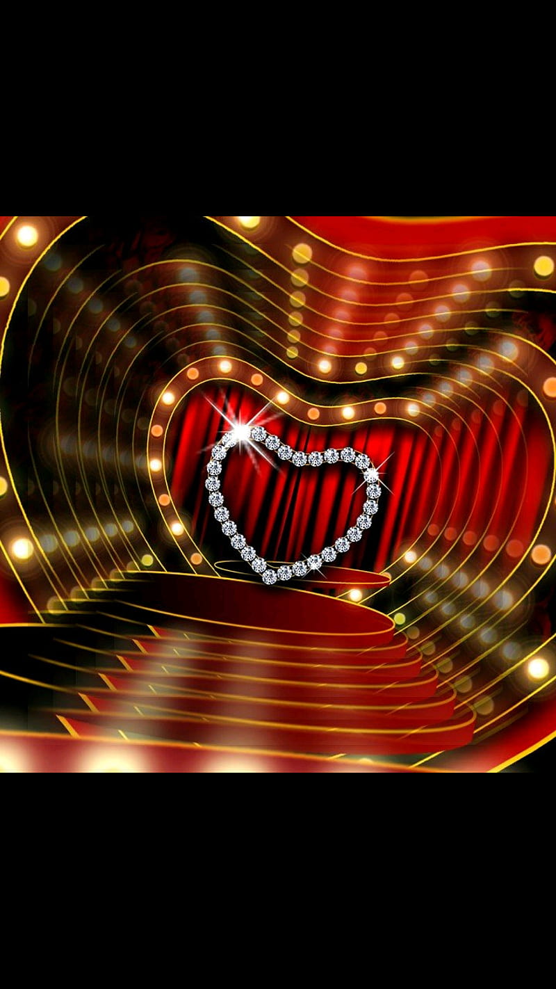 dimonds, heart, HD phone wallpaper