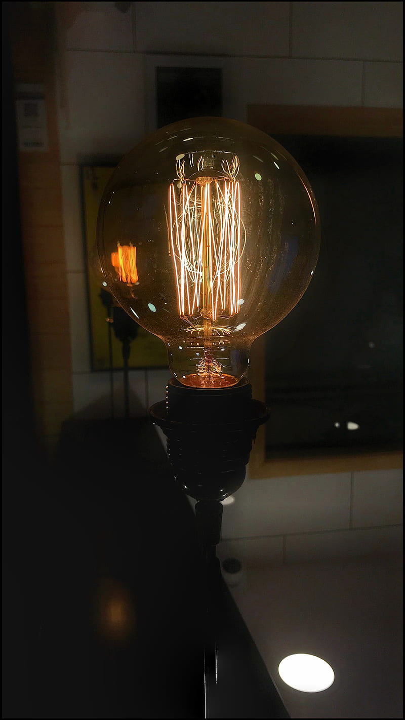 Edison Bulb, brown, glasses, light, HD phone wallpaper | Peakpx