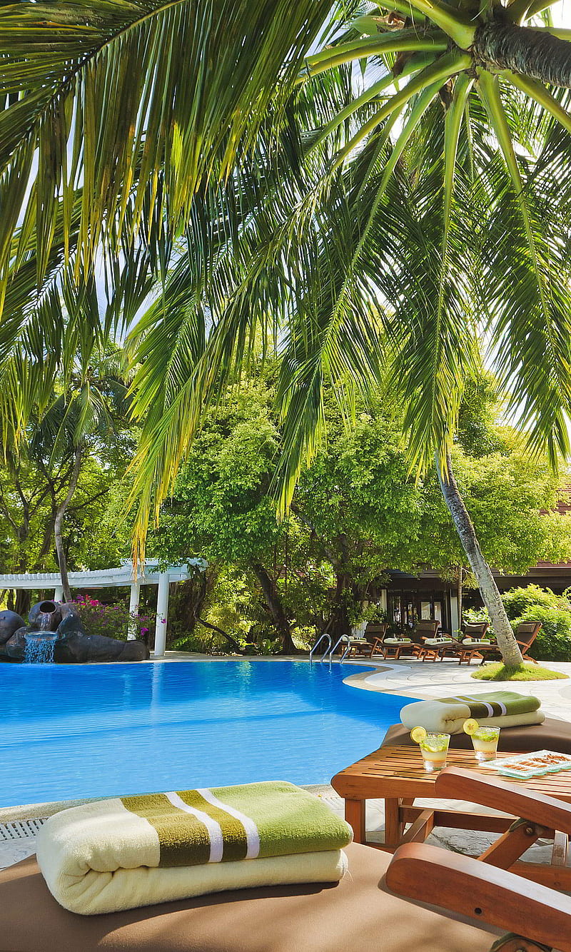 Relaxing Resort, holiday, island, maldives, pool, resort, tropical, vacation, HD phone wallpaper